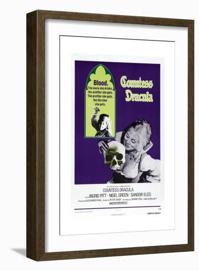 Countess Dracula, US poster, Ingrid Pitt, 1971-null-Framed Premium Giclee Print