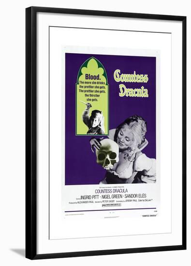 Countess Dracula, US poster, Ingrid Pitt, 1971-null-Framed Premium Giclee Print