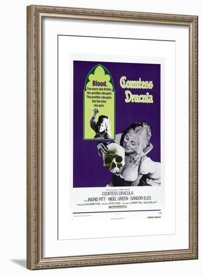 Countess Dracula, US poster, Ingrid Pitt, 1971-null-Framed Art Print