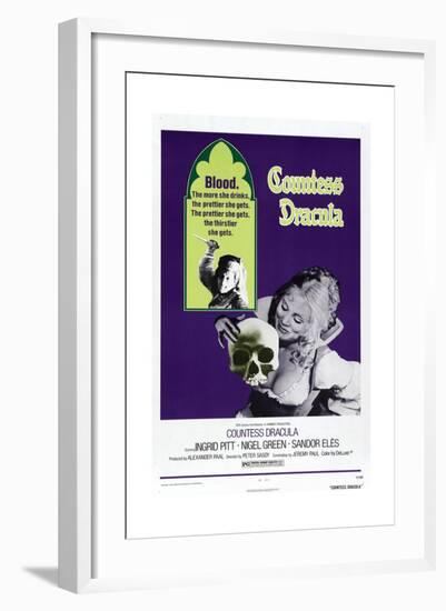 Countess Dracula, US poster, Ingrid Pitt, 1971-null-Framed Art Print