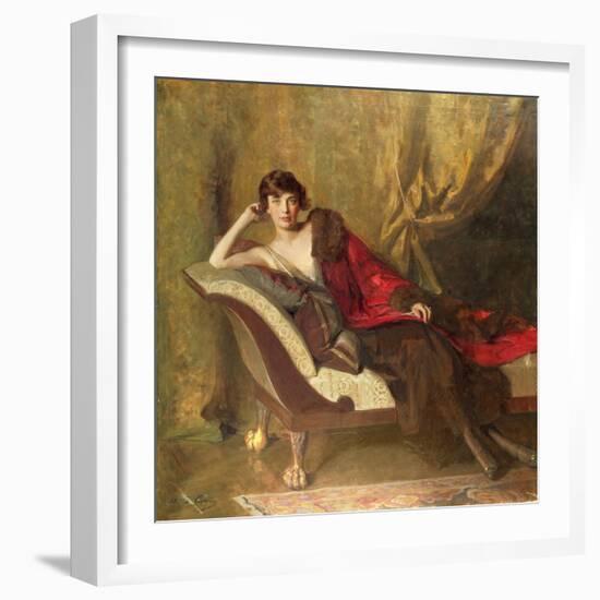 Countess Michael Karolyi, Reclining in a Divan, 1918-John Quincy Adams-Framed Giclee Print