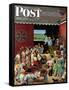 "Country Auction," Saturday Evening Post Cover, August 5, 1944-John Falter-Framed Stretched Canvas