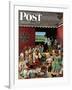 "Country Auction," Saturday Evening Post Cover, August 5, 1944-John Falter-Framed Giclee Print