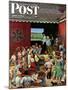 "Country Auction," Saturday Evening Post Cover, August 5, 1944-John Falter-Mounted Giclee Print