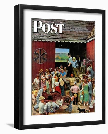 "Country Auction," Saturday Evening Post Cover, August 5, 1944-John Falter-Framed Giclee Print