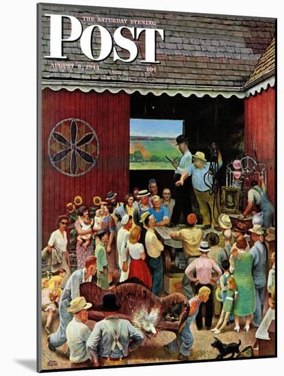 "Country Auction," Saturday Evening Post Cover, August 5, 1944-John Falter-Mounted Giclee Print