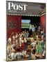 "Country Auction," Saturday Evening Post Cover, August 5, 1944-John Falter-Mounted Giclee Print