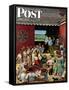 "Country Auction," Saturday Evening Post Cover, August 5, 1944-John Falter-Framed Stretched Canvas