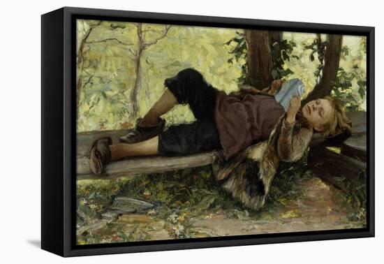 Country Boy Reading a Pamphlet-Ivan Ivanovich Tvorozhnikov-Framed Stretched Canvas