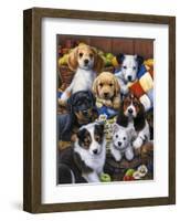 Country Bumpkin Puppies-Jenny Newland-Framed Giclee Print