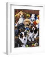 Country Bumpkin Puppies-Jenny Newland-Framed Giclee Print