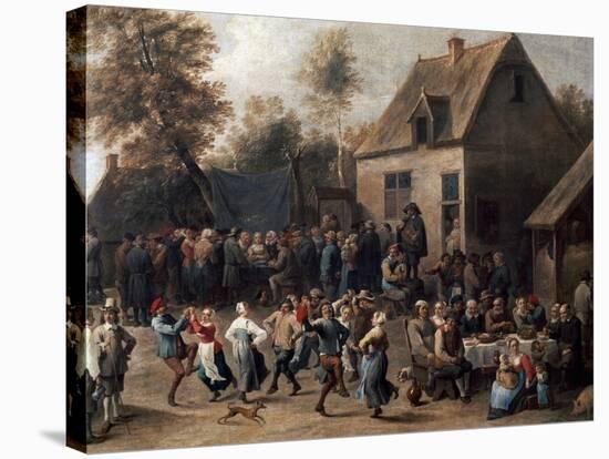 Country Celebration-David Teniers the Younger-Stretched Canvas