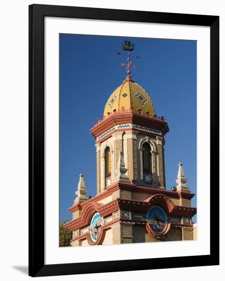 Country Club Plaza Shopping Area Building Detail, Kansas City, Missouri, USA-Walter Bibikow-Framed Premium Photographic Print