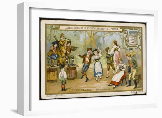 Country Dance in a German Village-null-Framed Art Print