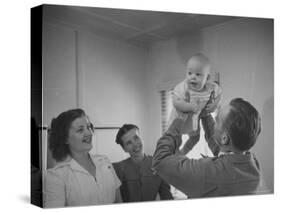 Country Doctor Ernest Ceriani Giving Checkup to 8 Month Old Infant Mike Huffaker-W^ Eugene Smith-Stretched Canvas