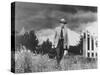 Country Doctor Ernest Ceriani Making House Call on Foot in Small Town-W^ Eugene Smith-Stretched Canvas
