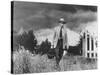 Country Doctor Ernest Ceriani Making House Call on Foot in Small Town-W^ Eugene Smith-Stretched Canvas