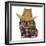 Country Dog - English Bulldog Puppy Dressed Up In Western Clothes And Hat On White Background-Willee Cole-Framed Photographic Print