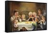 Country Family Dinner-Dianne Dengel-Framed Stretched Canvas