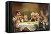Country Family Dinner-Dianne Dengel-Framed Stretched Canvas