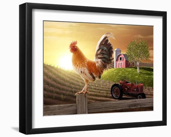 Country Farm Morning-jgroup-Framed Photographic Print