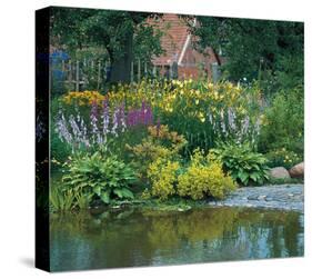 Country Flower Garden-null-Stretched Canvas