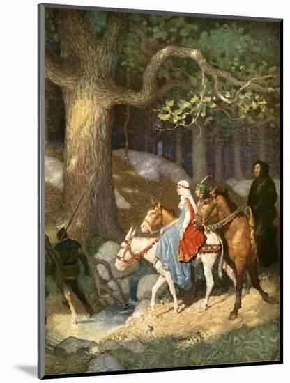 Country Folk Wending their Way to the Tourney-Newell Convers Wyeth-Mounted Giclee Print