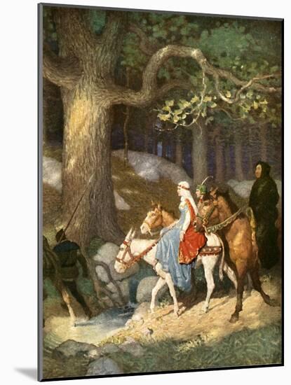 Country Folk Wending their Way to the Tourney-Newell Convers Wyeth-Mounted Giclee Print