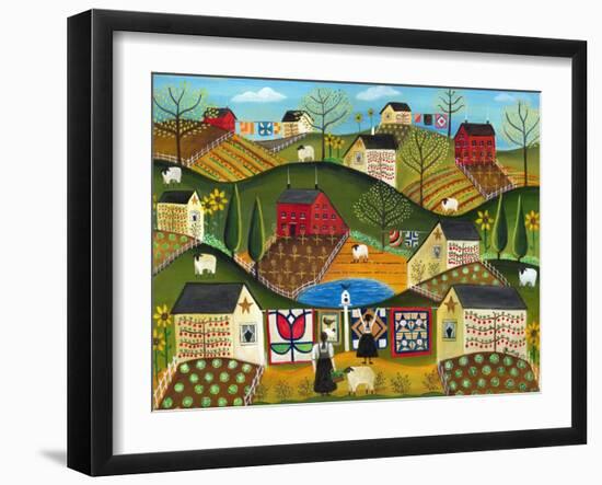 Country Garden Folk Art Quilts-Cheryl Bartley-Framed Giclee Print