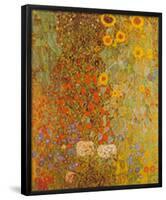 Country Garden with Sunflowers-Gustav Klimt-Framed Poster