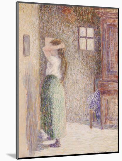Country Girl at Her Toilet, 1888-Camille Pissarro-Mounted Giclee Print
