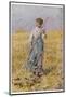 Country Girl Gleans after the Oat Harvest-null-Mounted Photographic Print