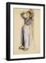 Country Girl Leaning Against a Tree, circa 1893-Camille Pissarro-Framed Giclee Print
