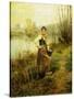 Country Girl-Daniel Ridgway Knight-Stretched Canvas