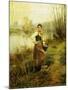 Country Girl-Daniel Ridgway Knight-Mounted Giclee Print