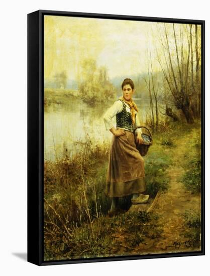 Country Girl-Daniel Ridgway Knight-Framed Stretched Canvas