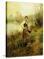 Country Girl-Daniel Ridgway Knight-Stretched Canvas