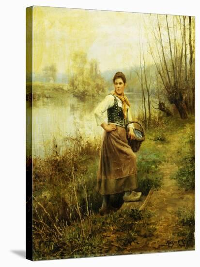 Country Girl-Daniel Ridgway Knight-Stretched Canvas