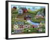 Country Harvest Folk Art Quilt Farms-Cheryl Bartley-Framed Giclee Print