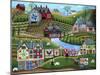 Country Harvest Folk Art Quilt Farms-Cheryl Bartley-Mounted Giclee Print