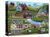 Country Harvest Folk Art Quilt Farms-Cheryl Bartley-Stretched Canvas