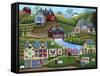 Country Harvest Folk Art Quilt Farms-Cheryl Bartley-Framed Stretched Canvas