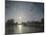 Country House across a Lake by Moonlight, C.1850-null-Mounted Giclee Print