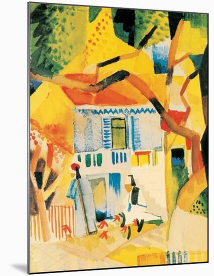 Country House Court-Auguste Macke-Mounted Art Print
