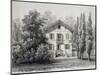 Country House with Garden, Circa 1860, France-null-Mounted Giclee Print