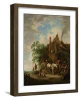 Country Inn with Horse and Wagon-Isaac Van Ostade-Framed Art Print