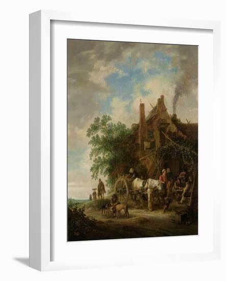 Country Inn with Horse and Wagon-Isaac Van Ostade-Framed Art Print