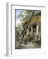 Country Kermis (Oil on Panel)-Cornelis Dusart-Framed Giclee Print