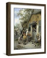 Country Kermis (Oil on Panel)-Cornelis Dusart-Framed Giclee Print