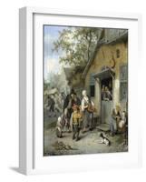 Country Kermis (Oil on Panel)-Cornelis Dusart-Framed Giclee Print